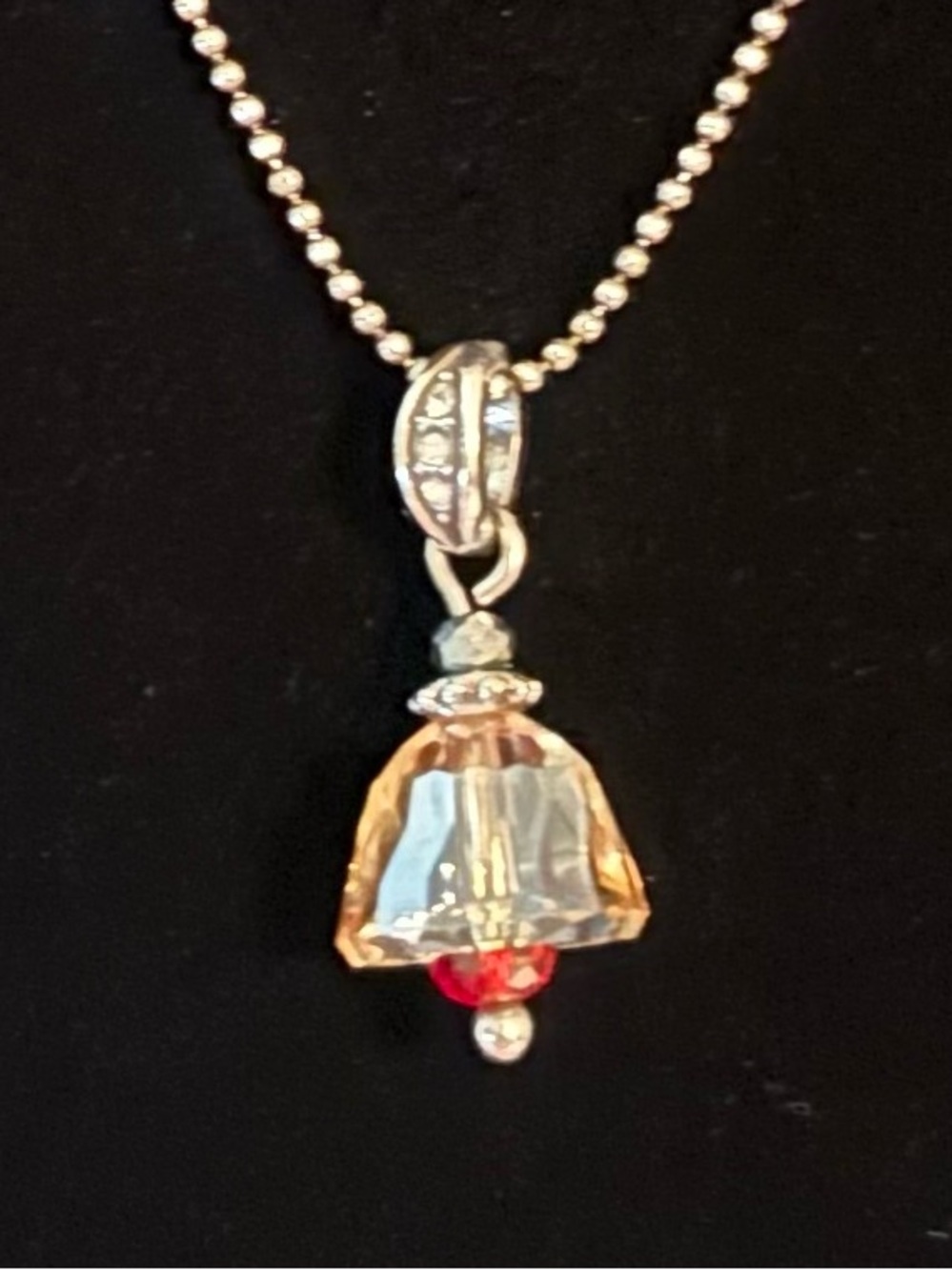 Brighton “Christmas Belle” crystal bell pendant